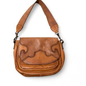 Pikolinos Women's Western Style Brown Genuine Leather Crossbody Bag Cowgirl Boho